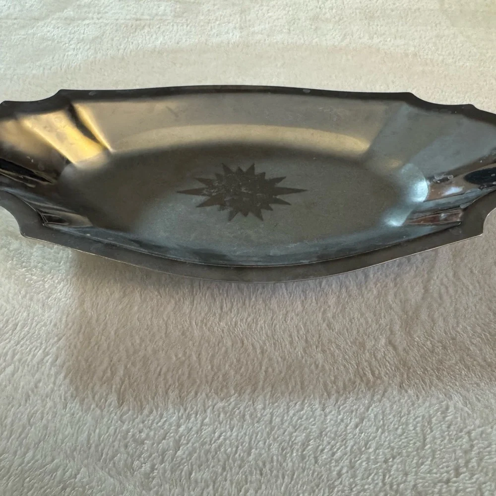 Forman Family De Luxe Bread Plate Tray with etched star Vintage